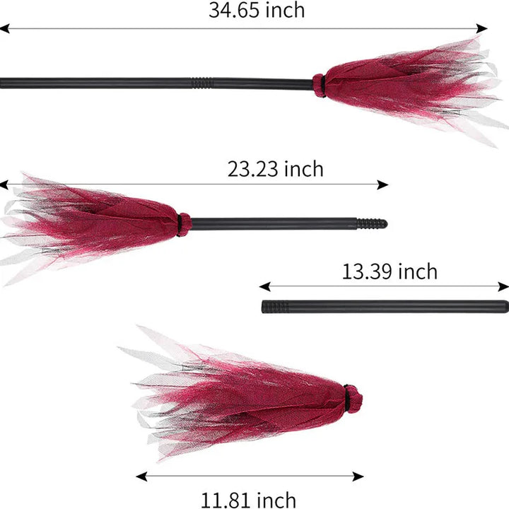 Halloween Party Witch Broom Kids Plastic Cosplay Flying Broomstick Props For Masquerade Halloween Cosplay Costume Accessories