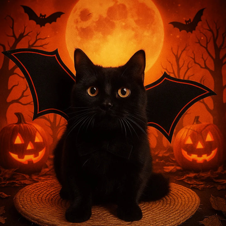 Halloween Cat Dress Up Costume Soft Adjustable Cats Bat Wing Cosplay Clothes Polyester Halloween Party Supplies Pet Supplies