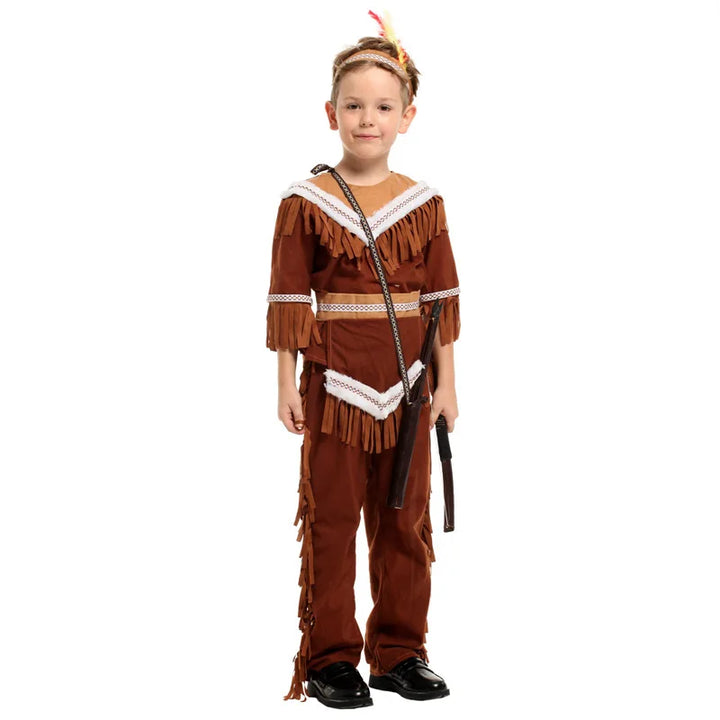 Halloween Indian Princess Costumes Kids Girls Boys Pocahontas Huntress Costume Purim Party Mardi Gras Fancy Dress Up ﻿