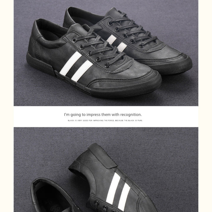 Trendy Men's Shoes Breathable Low Top Spring New Arrival Leather Surface Casual Shoes Men's K-style Series Shoes Board Shoes Youth Plaid Driving Shoes