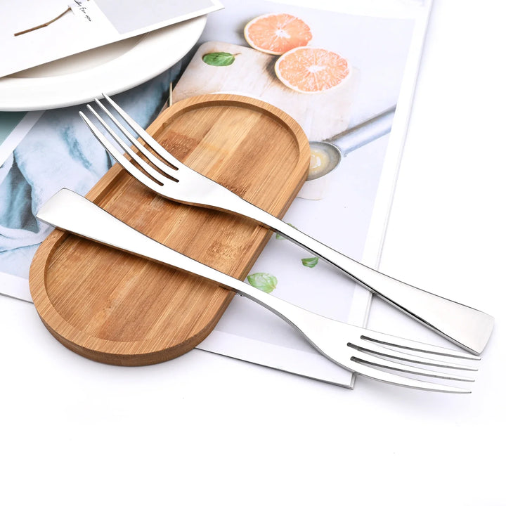 24Pcs Shiny Black Cutlery Set Stainless Steel Dinnerware Sharp Steak Knife Forks Coffee Spoons Tableware Kitchen Silverware Set
