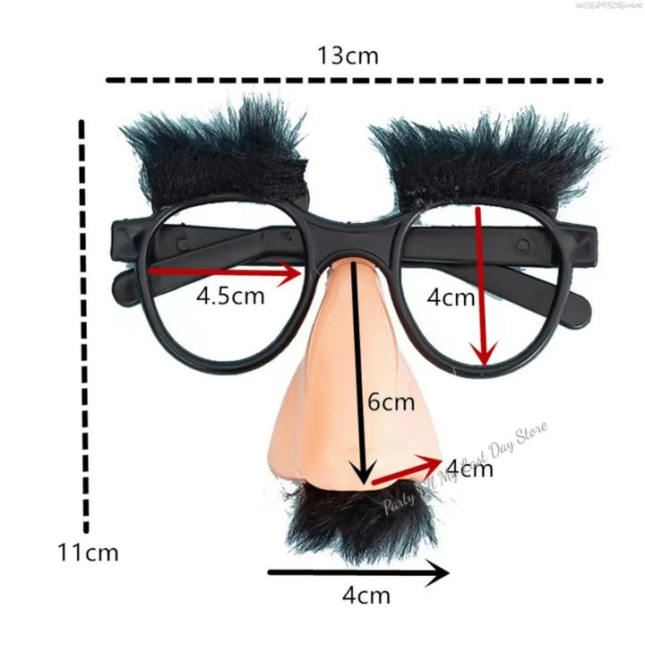 Halloween Novelty Fake Mask Cute Black Big Nose Funny Glasses Mustache Eyebrow For Halloween Party Decor Tricky Costume Props
