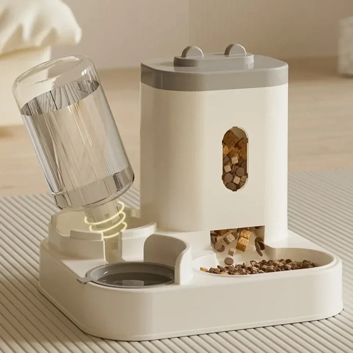 Automatic Pet Feeder and Water Dispenser 2in1 Raised Food Bowl with Water Fountain for Cat Dog Large Capacity Pet Accessories