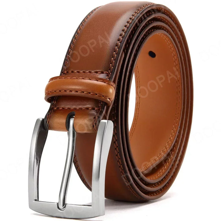 Men Belts High Quality Leather LONG Large Pin Buckle Metal Automatic Buckle Male Belts Strap Male