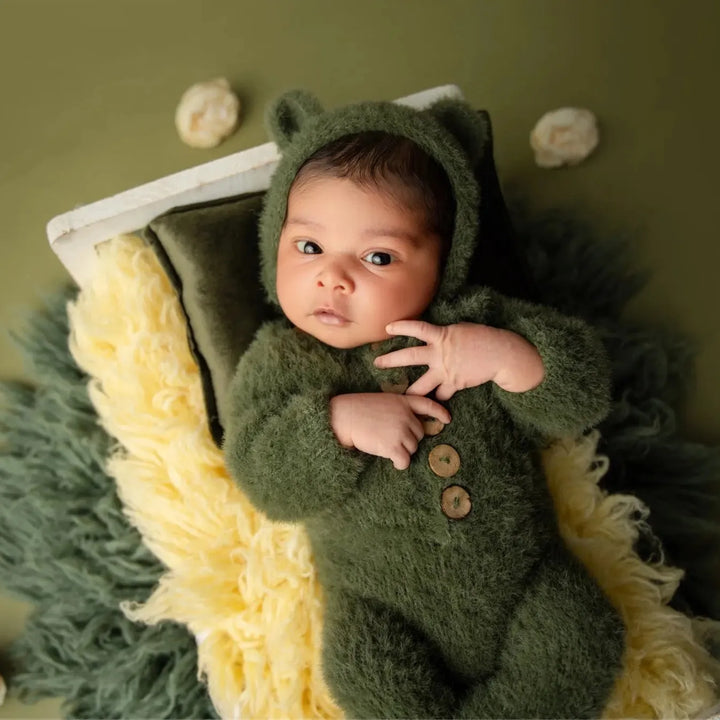 2024 Newborn romper photography props,baby handmade bear clothes for baby shoot