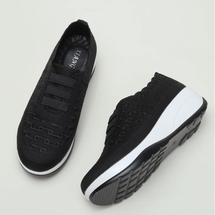 Women's Swing Sneakers Platform Wedge Slip on Casual Sports Shoes for Woman Breathable Slimming Fitness Rocking Shoes Thick Sole
