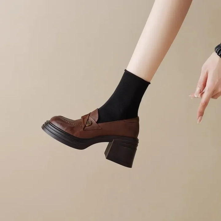 Women's Dress Shoes Fashion Retro Spring Autumn Women Mary Jane Shoes Causal Versatile Lolita Ladies High Heels Leather Shoes
