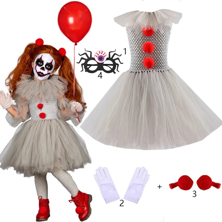 2-12Y Halloween Costumes Girl Tutu Carnival Party Cosplay Dresses Costume Party Dress Up Clothes Children's Holiday Gifts