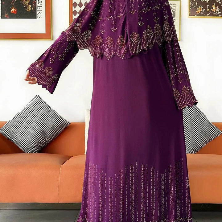 Two Piece Set Hijab Prayer Clothes Muslim Abaya Set Women Prayer Garment Dress Hijab Long Khimar Long Dress Sets Islamic Ramadan