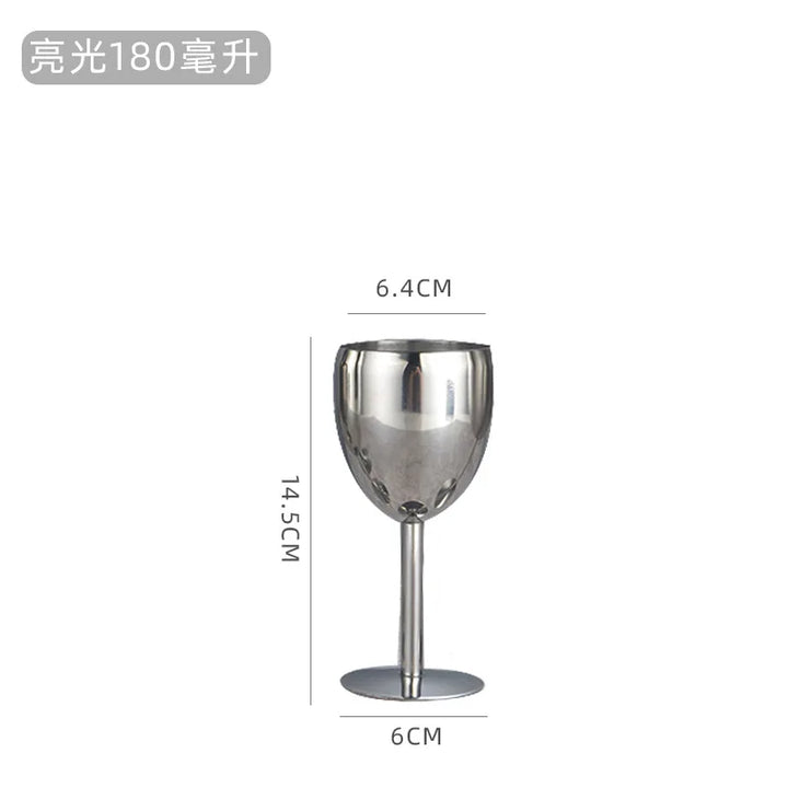 Stainless Steel Wine Glass Goblet Drinking Cup Champagne Glass Party Home Bar Supply