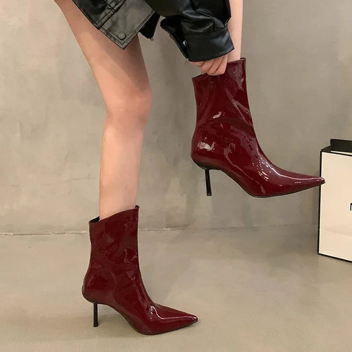 New Women High Heels Ankle Boots Sexy Pointed Toe Shoes 2024 Winter Fashion Chelsea Boots Women Shoes Pumps Casual Mujer Botas