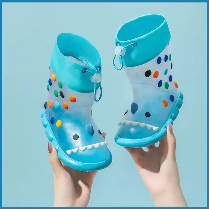 Anti-Slippery Rain Boots Kids Fashion Casual Waterproof Boys Girls Print Cartoon Children PVC Soft Soles Shoes 2025 Summer