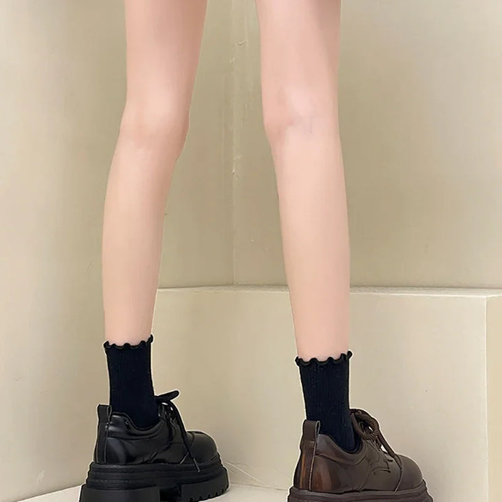 2025 Spring Women JK Mary Jane Shoes Fashion Lace Up Shoes Vintage Platform Elegant Thick Heel Shoes