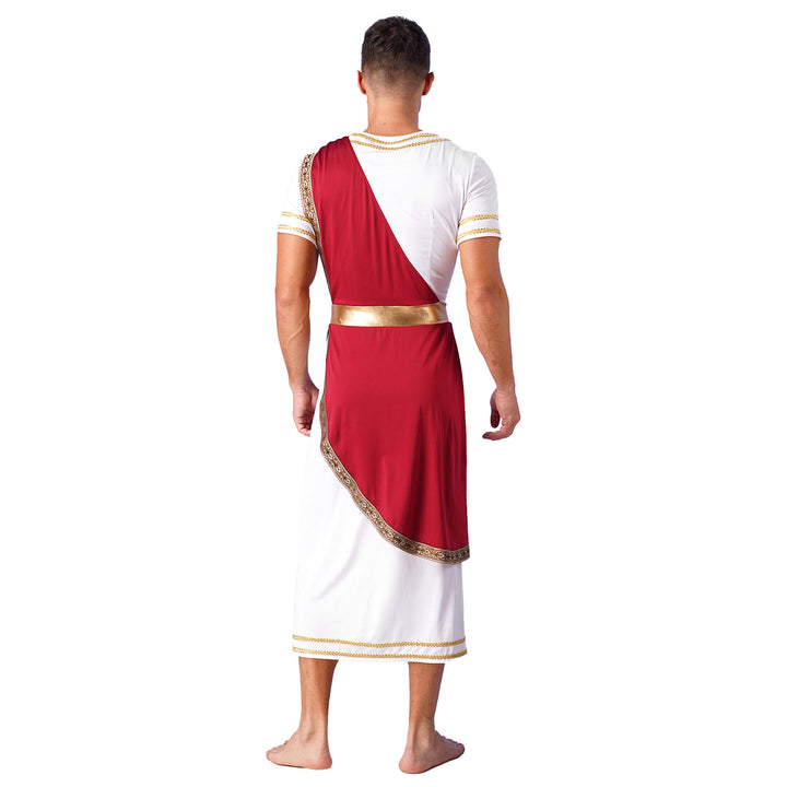 Halloween Men Ancient Greek Roman Toga Adults Retro Gold Cosplay Costume Long Robe Carnival Theme Party Fancy Dress Outfits