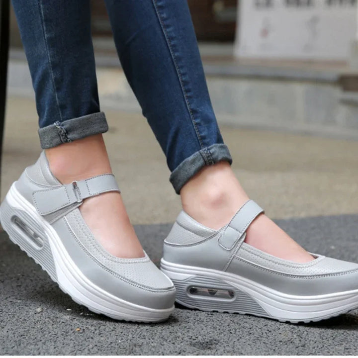 Women Fashion Vulcanized Sneakers Platform Solid Color Ladies Shoes Casual Breathable Wedges  Swing Shoes Ladies Walking Sneaker