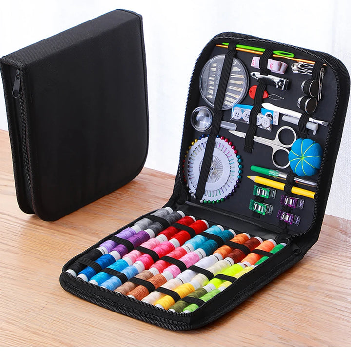 Sewing Kit Complete Set with Threads Needles Scissors Tape Measure Buttons and More for DIY Handcraft Projects Home and Travel