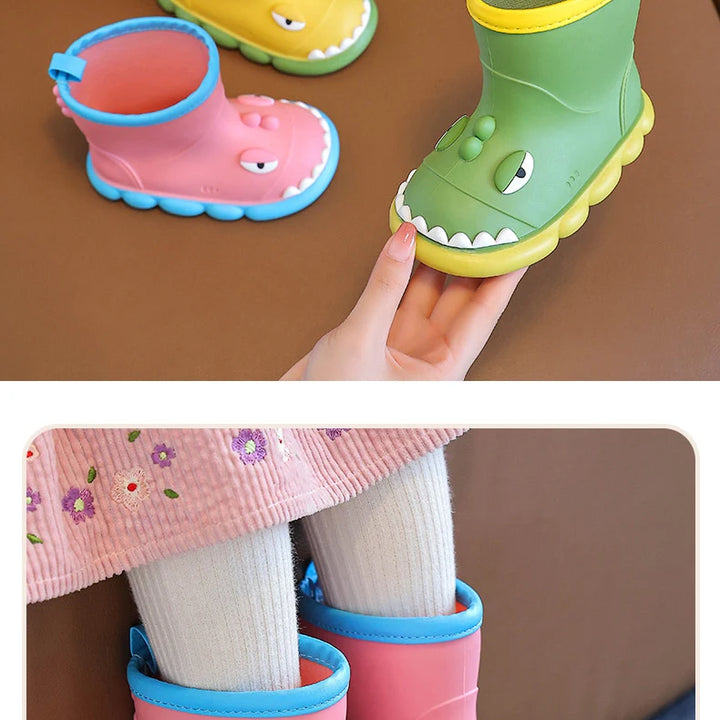 Rain Boots Kids Boy Waterproof Light and Handy Toddler Water Shoes for Girls Children Rain Boots