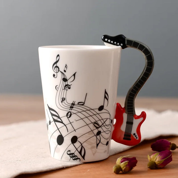 Dropshipping Ceramic Mugs Guitar Mug Musical Instrument Musical Note Shapes Coffee Mugs Milk Tea Cups Drinkwars for Kitchen Tool
