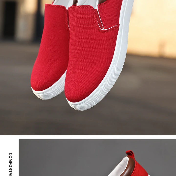 New Casual  Sneaker Canvas Boys Fashion Slip-on Vulcanized Flat