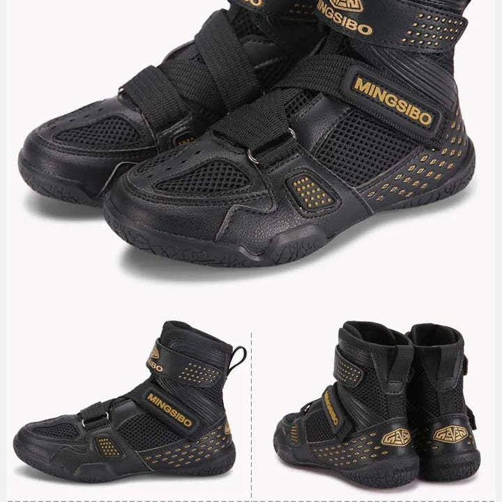 High-top  Boxing Shoes Designed For Children wrestling Shoes Breathable and Comfortable Children's Fight Boots30-38