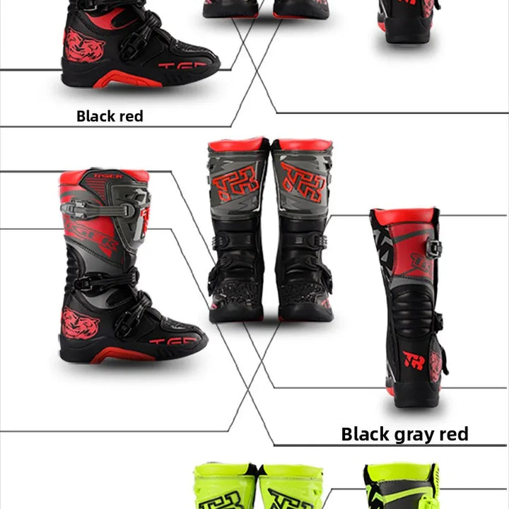 Original Children TIGER Motorcycle Boots ATV Downhill Off-Road Botas Racing Riding Soft Sole Youngster Motocross Boots For Kids