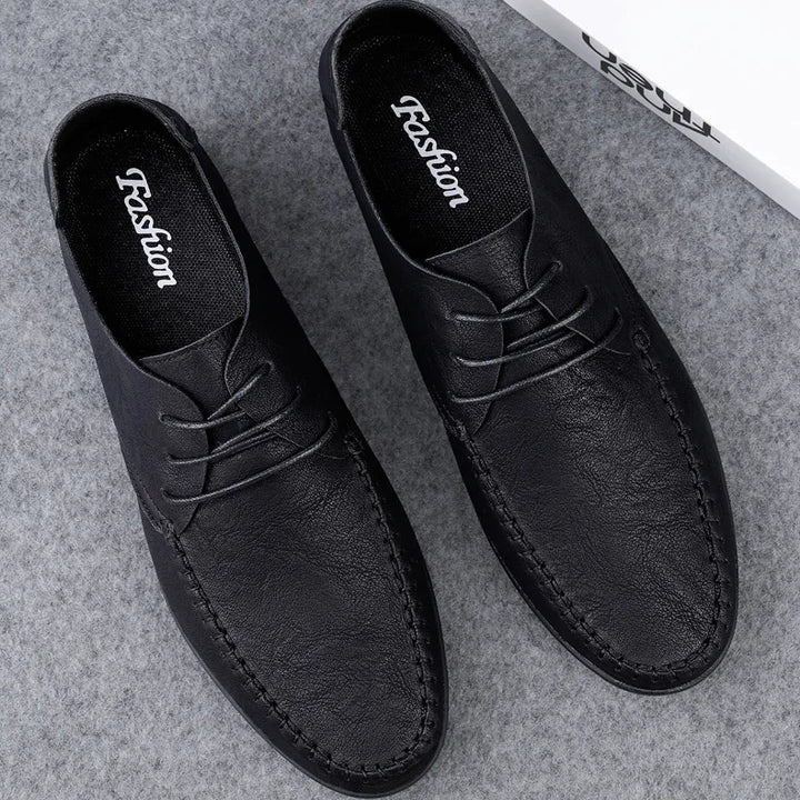Leather Men Shoes Fashion Formal Men Shoes Moccasins Italian Breathable Male Driving Shoes Black Plus Size 38-47