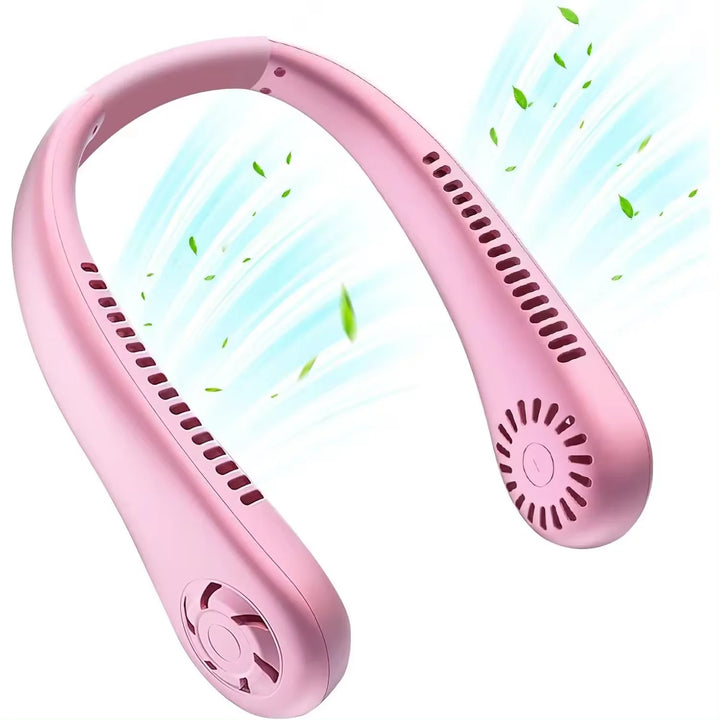 Leafless hanging neck fan, mini portable usb fan, super strong wind, silent natural wind, rechargeable hot sale