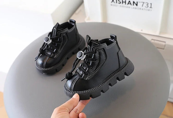 Boys Boots Kids Ankle Boots 2025 Autumn Winter New Toddlers Children Fashion Boots for Little Boy Girl Lace-up Soft Rubber