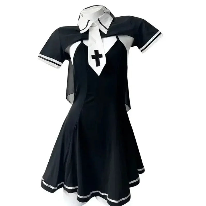 Holy but Naughty!
A daring twist on the classic nun look, perfect for Halloween, cosplay, or themed parties. Playful, bold, and unforgettable.
✝️ Includes: Nun dress + accessories
🎃 Occasions: Halloween, cosplay, carnival
🖤 Sexy nun, gothic roleplay