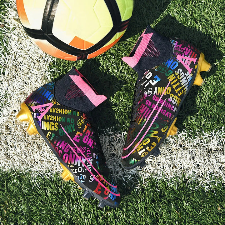 2025 New Hot Sale Football Boots Child Sneakers High Top AG Soccer Shoes Boys Outdoor Grass Training Shoes For Kids chuteiras de