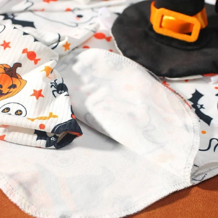 Baby Photography Props Halloween Themed Outfit Pumpkin Printed Costume for Baby