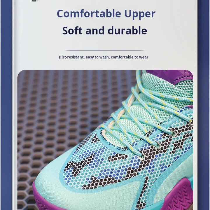 Childrens Basketball Shoes Big Kid Non Slip High-top Sport Training Sneakers Lightweight Outdoor Basketball Boots for Boy Yout