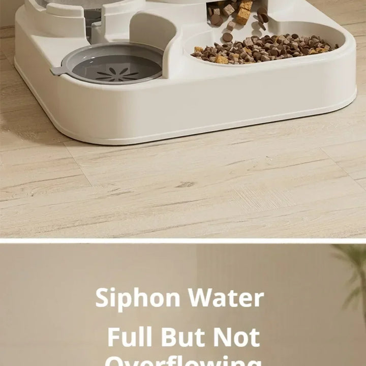 Automatic Pet Feeder and Water Dispenser 2in1 Raised Food Bowl with Water Fountain for Cat Dog Large Capacity Pet Accessories