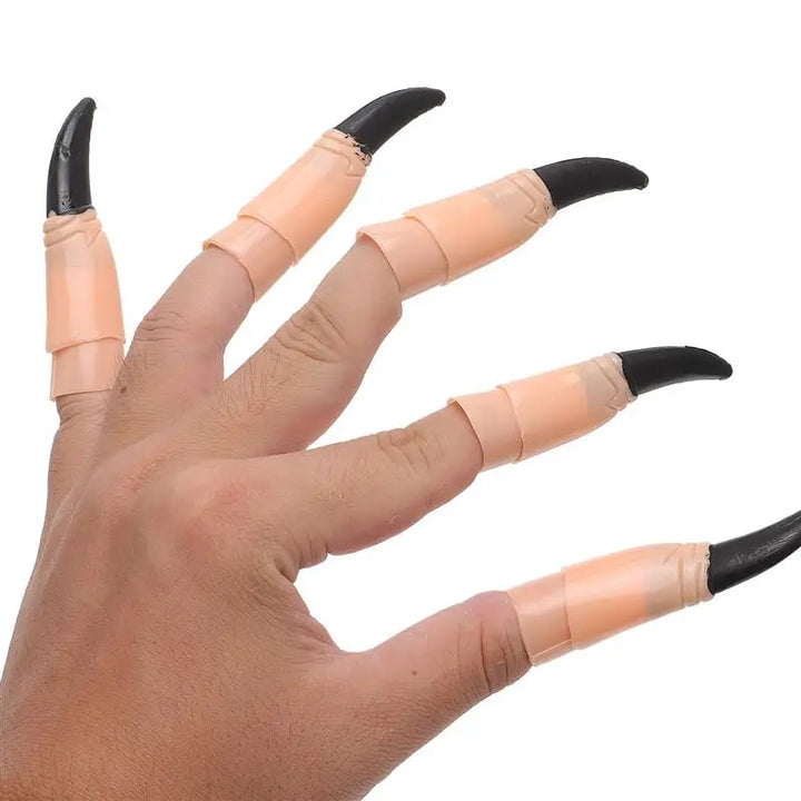 10pcs With Finger Nail Cover False Nails Witch Fingernail Claws Halloween Masquerade Finger Nails Cosplay Costume Trick Props