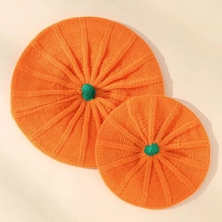 Halloween Pumpkin Beret Hat Decoration Thanksgiving Autumn Winter Parent-Child Knitted Hats Warm Knit Hat Christmas Party Hats