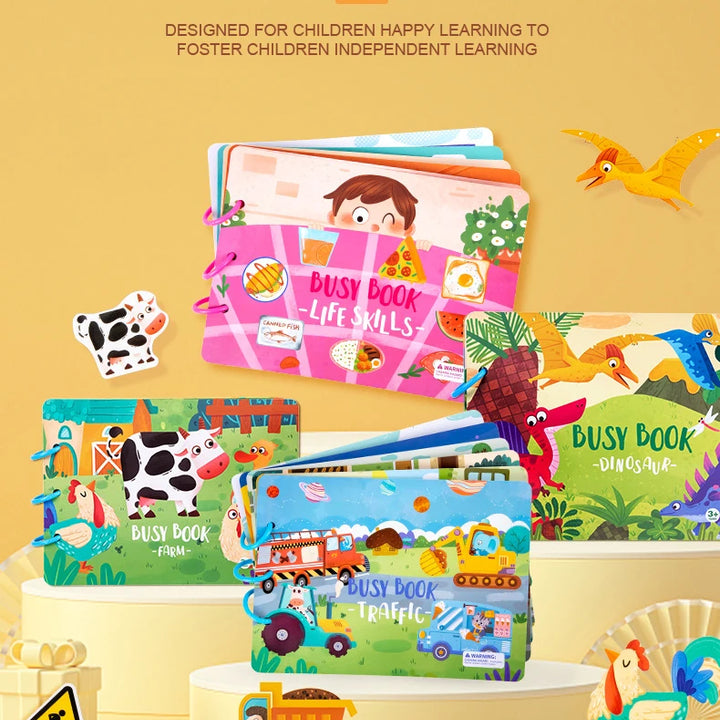 Montessori Busy Book for Kids Sticker Quiet Book Baby Early Educational Toy toddlers Matching Puzzles Game Learning Toys Gifts