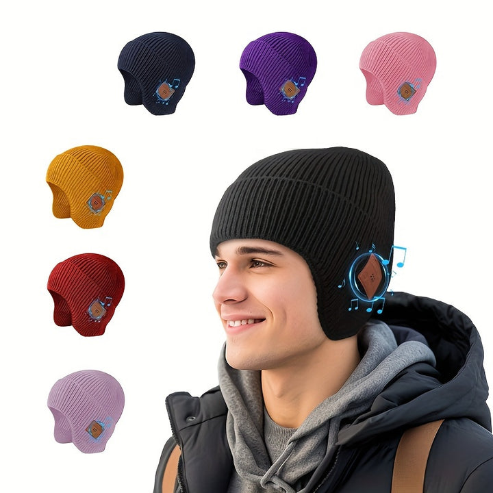 Snow Skiing Warm Wireless Beanie Hat Cold proof Music Earphone Ear Protector Woolen Hat