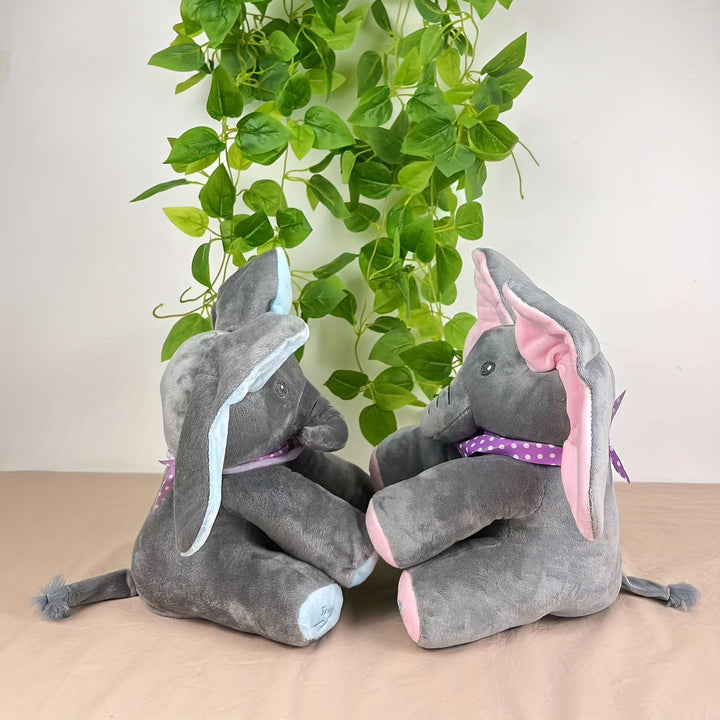 1pc, Hide-and-seek Elephant Plush Toy, Baby Girl Hide-and-seek Game Toy Singing Interactive Musical Toys, A Good Gift For Girls Over 6 Years Old Activity Ear Hide-and-seek Bear Doll