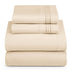 3/4pcs Beige Bedding Set - Independence Day Celebration Gift, Polyester 100., Machine Washable, All-Season Use, Includes Fitted Sheet and Pillowcases, Holiday Bedding|Decorative Bedding|Polyester Fabric