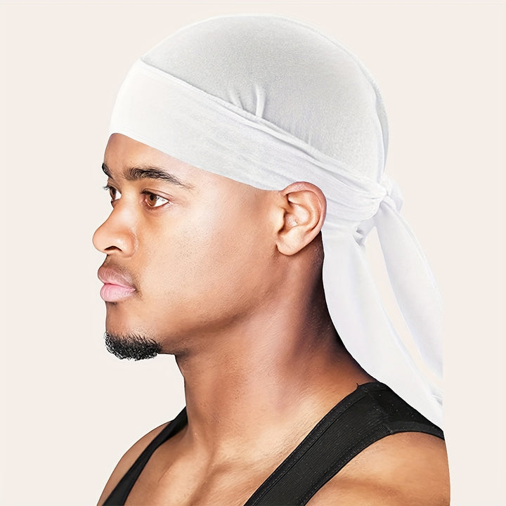 Velvet Durags for Men and Women - Soft and Comfortable Shower Cap with Long Tail and Wide Straps - Perfect for Protecting Hair and Styling - Bathroom Accessories