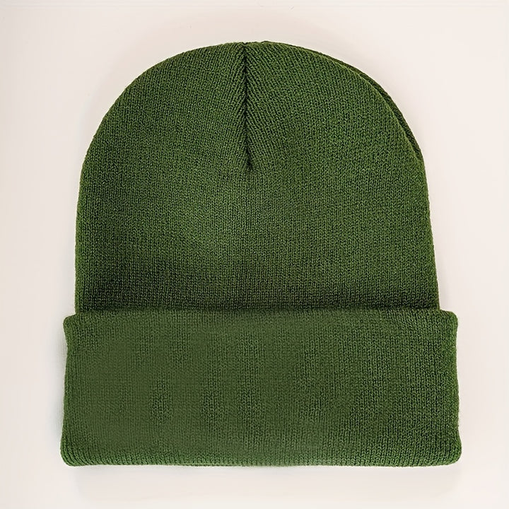 Trendy Candy Color Basic Beanie Simple Casual Knit Hats Elastic Coldproof Skull Cap Cuffed Beanies For Women Men Autumn & Winter