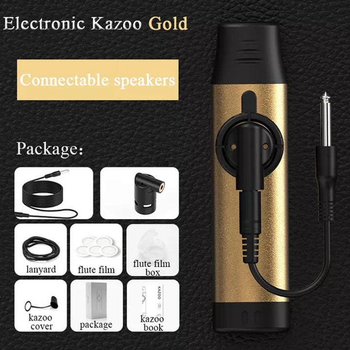 Electronic Music Kazoo With Pickup Metal Kazoo Niche Musical Instrument Easy To Learn Music Gift Good Companion For Guitar