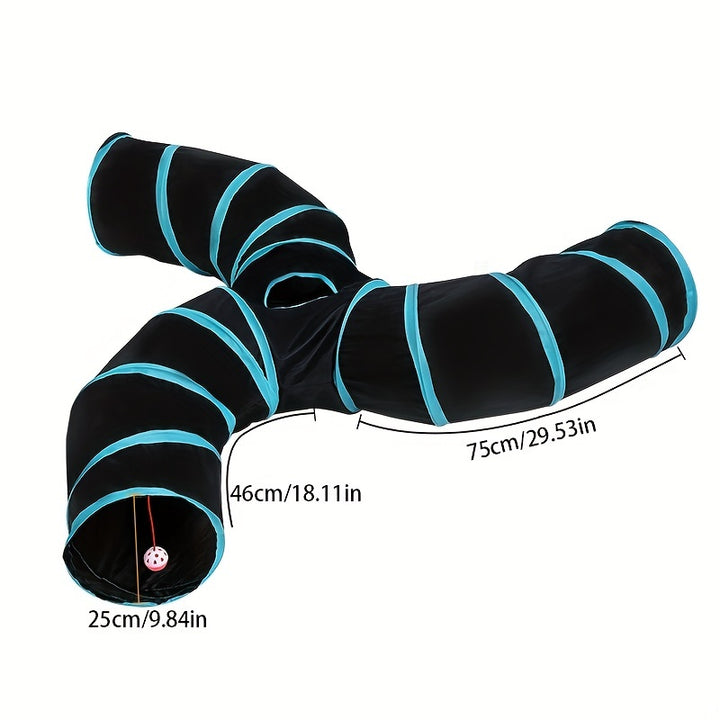 Collapsible Cat Tunnel with Peek Holes
Interactive multi-way tunnel with hanging ball toy—foldable, durable, and perfect for indoor fun with cats, kittens, puppies & small pets.🐈🐕