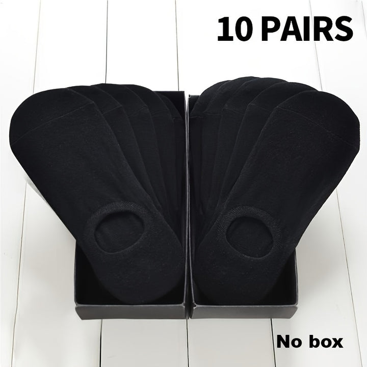 3/5/10 Pairs Men's Cotton Blend Plain Color Breathable Sweat Resistant Anti-odor No Show Socks