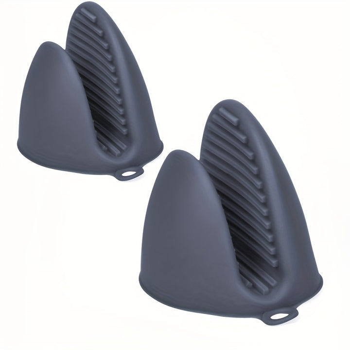 2 Pack Silicone Oven Mitts Pot Holders Sets for Kitchen Heat Resistant Small Kitchen Mittens Rubber Air Fryer Mitts Mini Pot Pinch Grip for Cooking & Baking