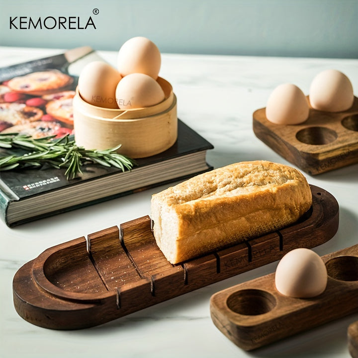 1pc Multi-Compartment Wooden Egg Storage Box - Kitchen Cooking Organizer for Eggs and More