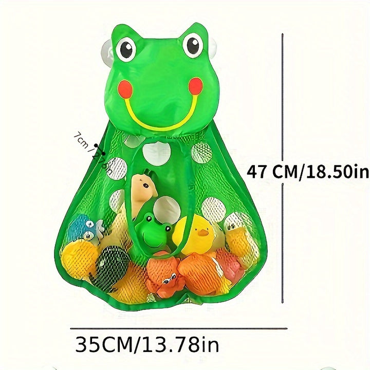 1Pc/2pcs Kawaii Animal Design Mesh Toys Storage Hanging Bag, Versatile Bathroom Wall Mounted Organizer