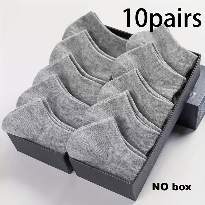 3/5/10 Pairs Men's Cotton Blend Plain Color Breathable Sweat Resistant Anti-odor No Show Socks