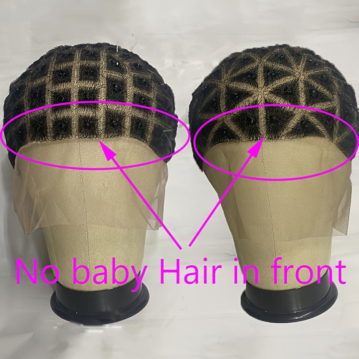 [Natural Braided Wig with Bangs] 95 Sections Glueless Full HD Lace Crochet Wig Cap for Women - Natural Looking Braided Wig with Bangs, Easy Sew-in, Black Braid Material, Free Hooks Included