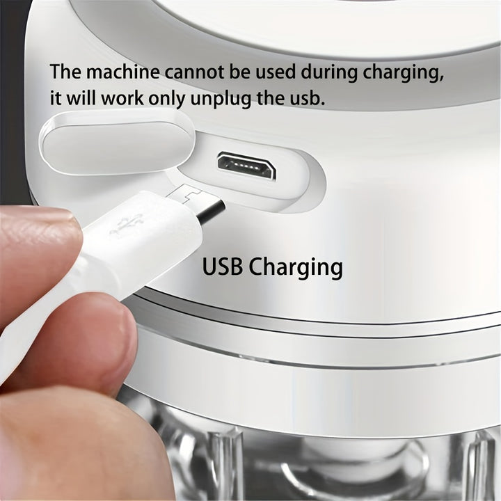 1pc Electric Mini Food Chopper - Portable, Rechargeable & Multi-Functional Processor - Compact Onion Mincer, Vegetable & Meat Grinder for Pepper, Seasoning, Nuts - USB Charging, Ideal for Kitchen & Travel